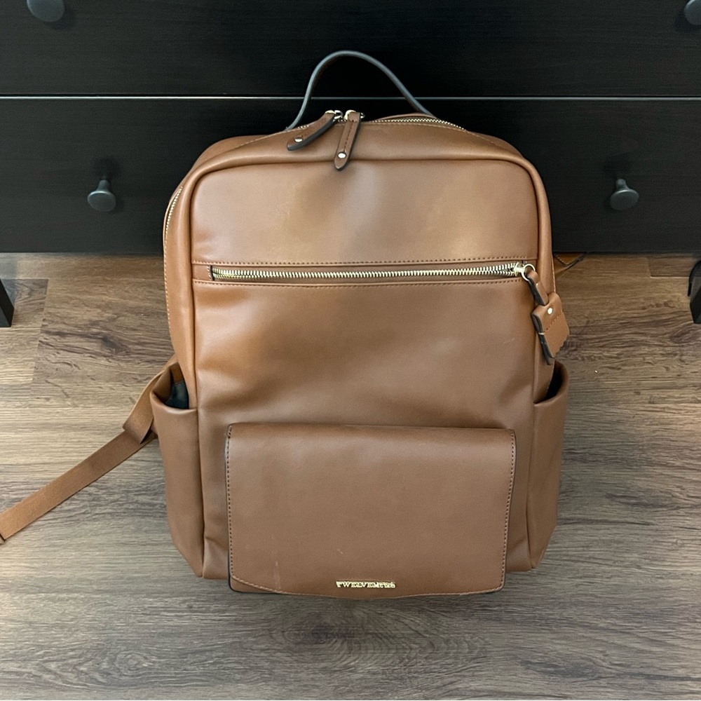 Leather Diaper Bag with Changing Pad